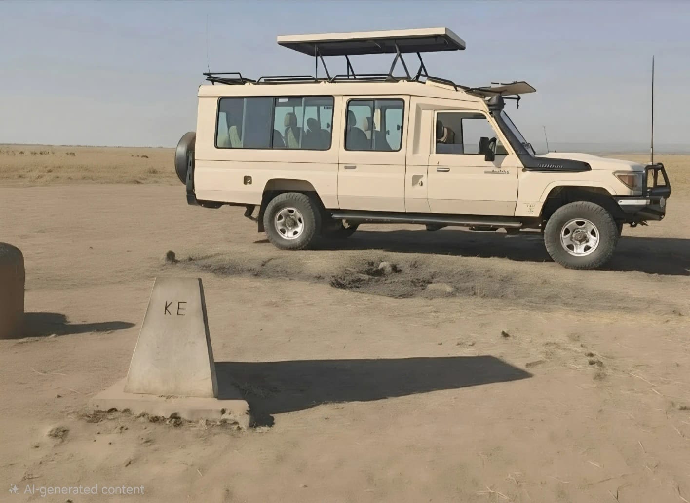 Heritage Trail Safaris open-top Land Cruiser ready for a game drive